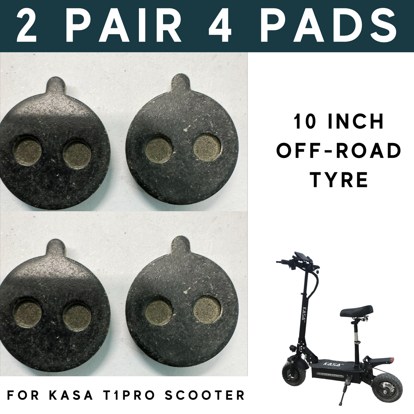 2 Pair Brake Pads Replacement For Kasa T1PRO Electric Scooter Front & Rear Wheel Disc Brake 4 Pads