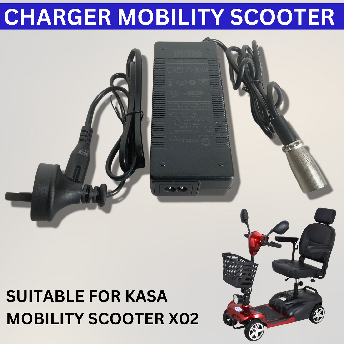 24V 2A Replacement Battery Charger For Kasa Electric Mobility Scooter X02