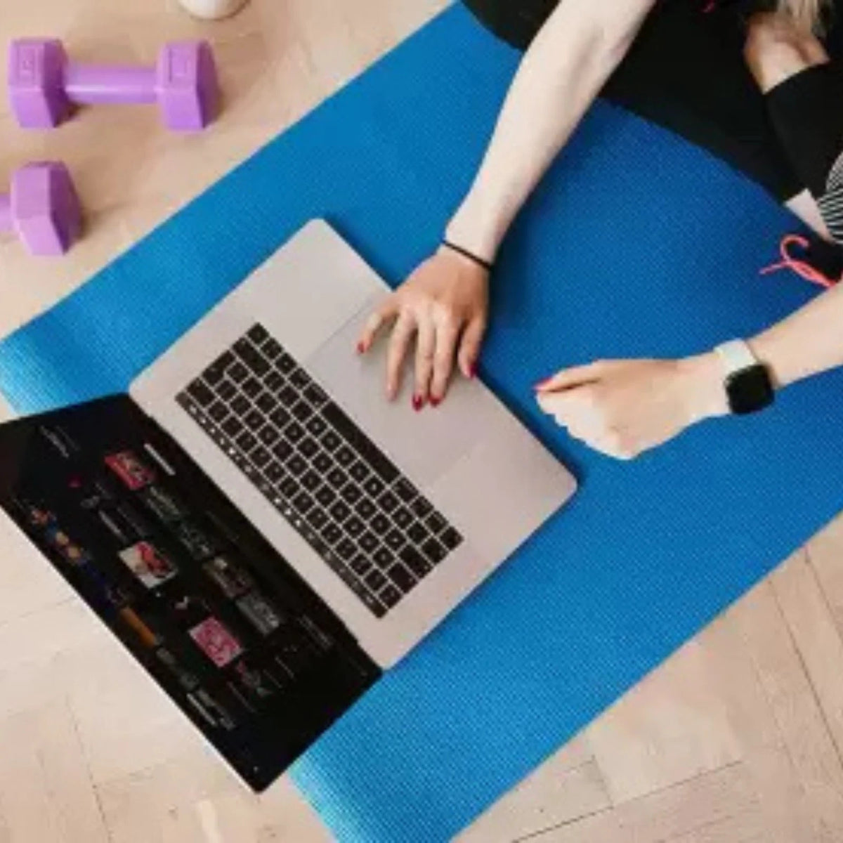 KASA Self Guided Exercise Mat Non Slip Fitness Yoga Pilates Gym Workout Floor Pad