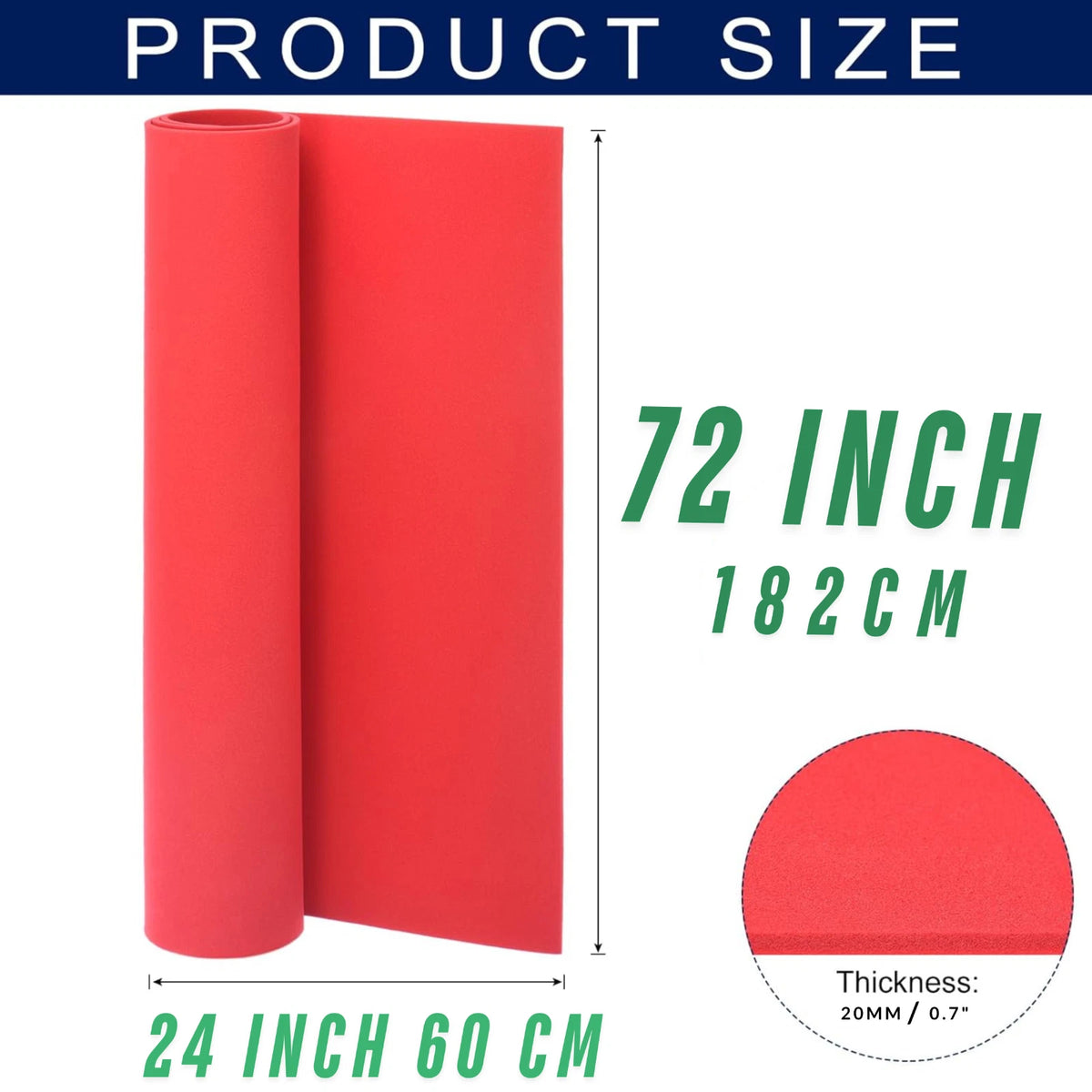 KASA 20MM Thick Yoga Mat Pad NBR Nonslip Exercise Fitness Pilate Gym Durable