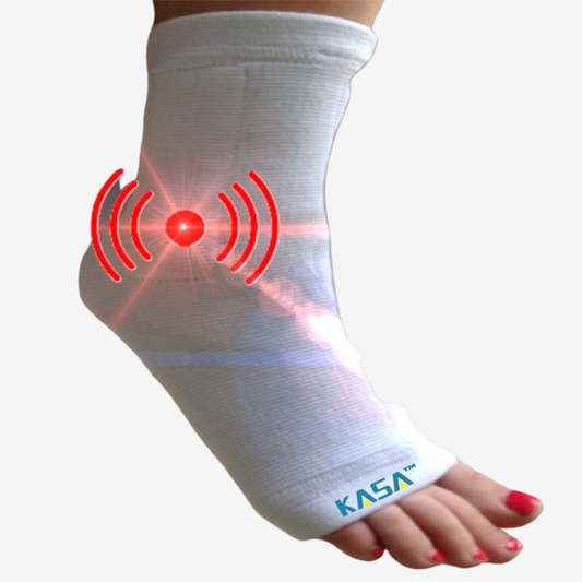 Magnetic Ankle & Heel Support Joint Recovery Sore Pain Therapy Sock Colour-White