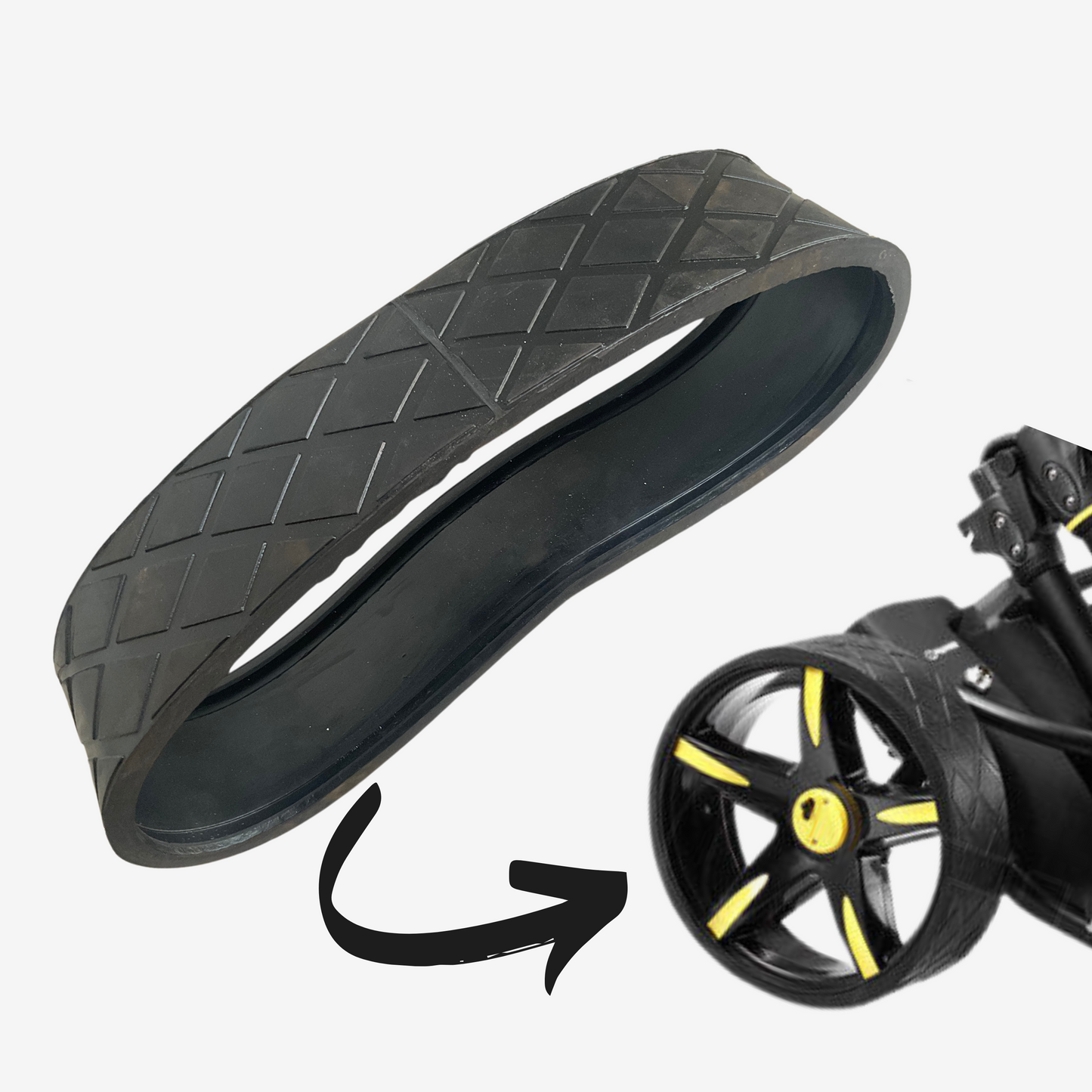 Replacement Wheel Rubber Golf Buggy Suitable for Kasa S7-R & S7-E Buggy