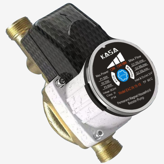 Kasa Water Booster House Pump Solar 24V DC High-Pressure Variable 3 Speed Heater Shower Automatic