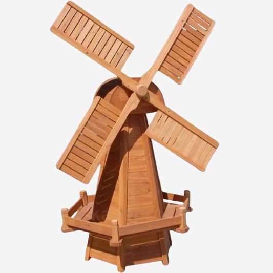 NEW LARGE DECORATIVE GARDEN FIR WOOD WINDMILL ORNAMENT STATUE 1520mm High