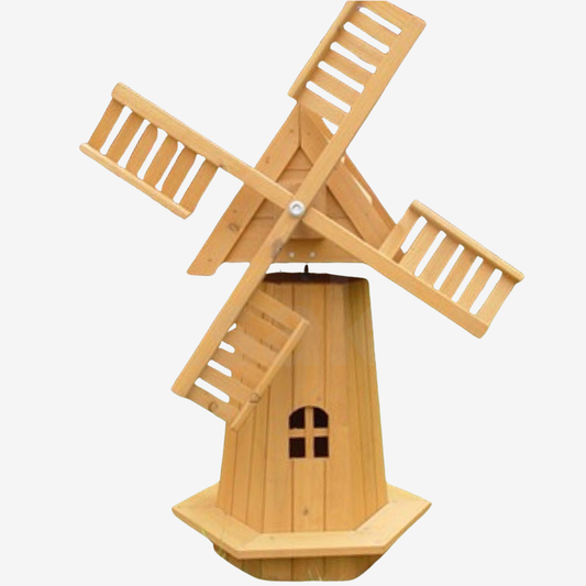 72CM OUTDOOR WOODEN WINDMILL MOVING BLADES PLANT HOLDER ORNAMENT