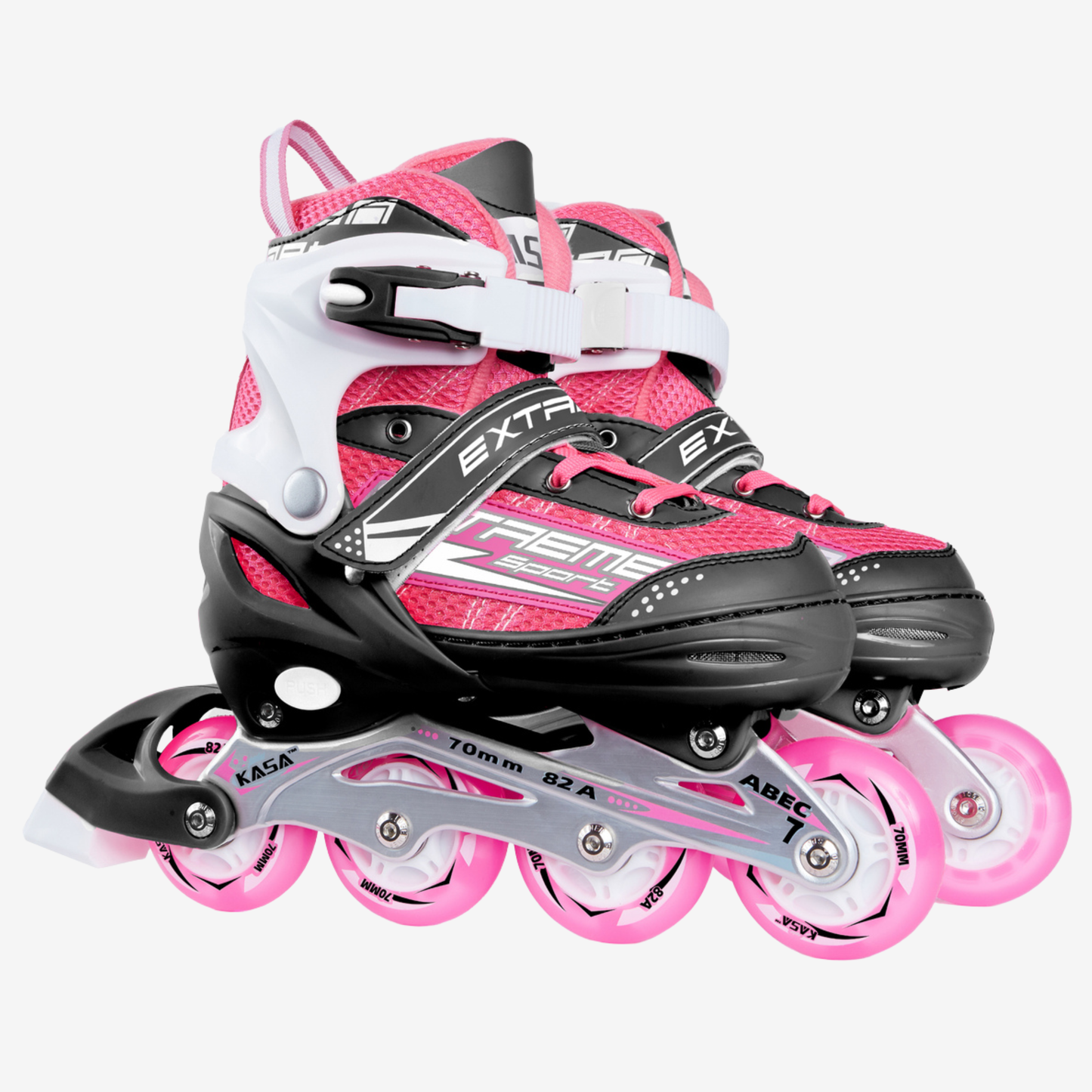 Inline Skate Roller Blades Adjustable Skating Shoes Pink S(EU 29-32)