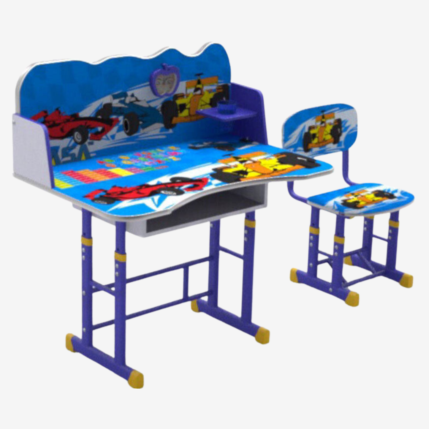 2 PCS Kids Table & Chairs Set Children Activity Play Study Desk Work Learning