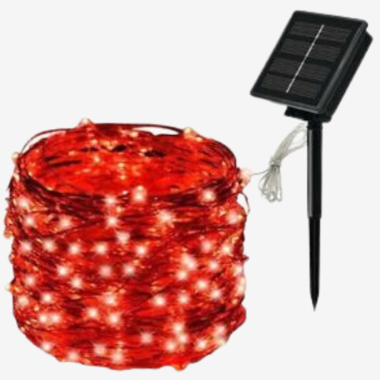 KASA Solar Fairy Lights Party Home Garden Decor Christmas String Lights Red 100 LED