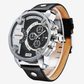 KASA Sports Watch White Unisex Quartz Weide Genuine Leather 30M Waterproof Best Gift