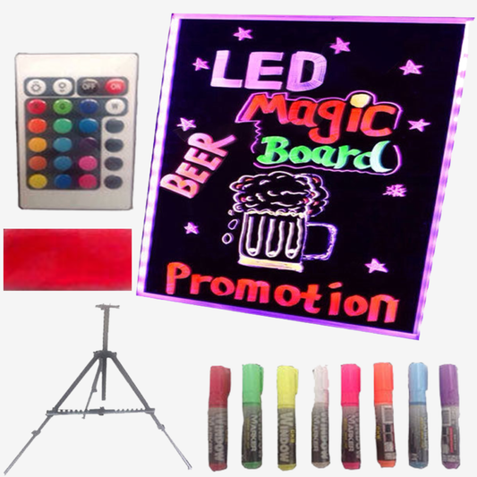 NEW 40X30CM LED WRITING BOARD NEON SIGN TRIPOD SIGNAGE FLUORESCENT LIGHT REMOTE