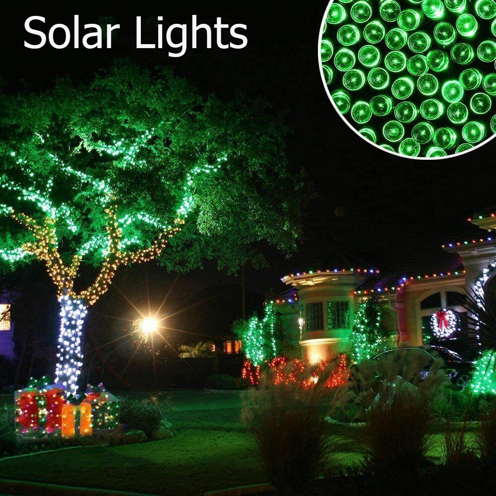 KASA Solar Fairy Lights Party Home Garden Decor Christmas String Lights Green 100 LED