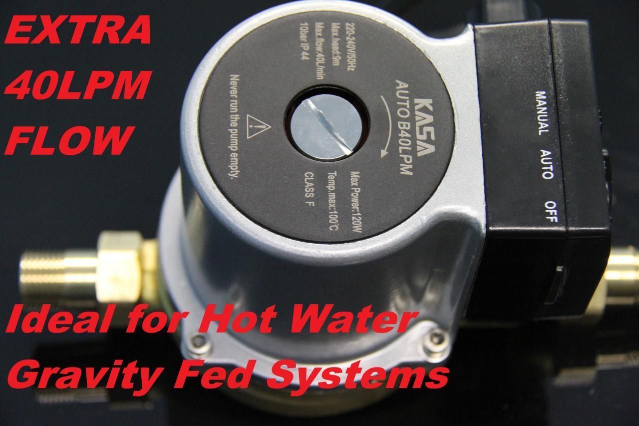 KASA Auto Brass Hotwater Heater Booster Pump Steel Gravity Fed System Caravans