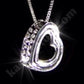 18K WHITE GOLD GF SWAROVSKI CRYSTAL LOVE HEART PENDANT NECKLACE FREE CHAIN BAG