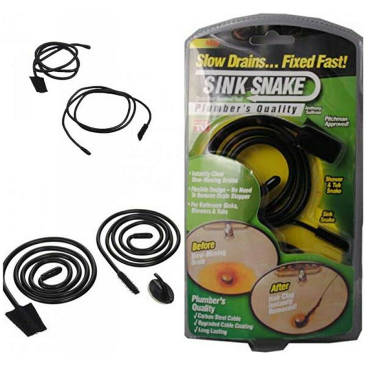 Turbo Snake Unclog Sink Tub Drain Clean Bathroom Hair Remover