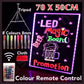 NEW 70x50CM LED WRITING BOARD NEON SIGN TRIPOD SIGNAGE FLUORESCENT LIGHT REMOTE