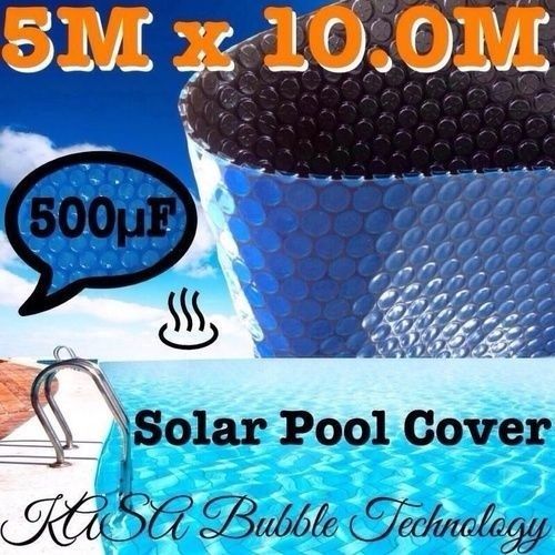 BLACK SOLAR SWIMMING POOL COVER 500 MICRON OUTDOOR BUBBLE BLANKET 10.0 X 5.0M