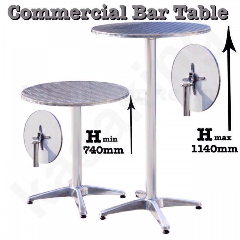 Gardeon Outdoor Bar Table Furniture Adjustable Aluminium Pub Square Cafe Table
