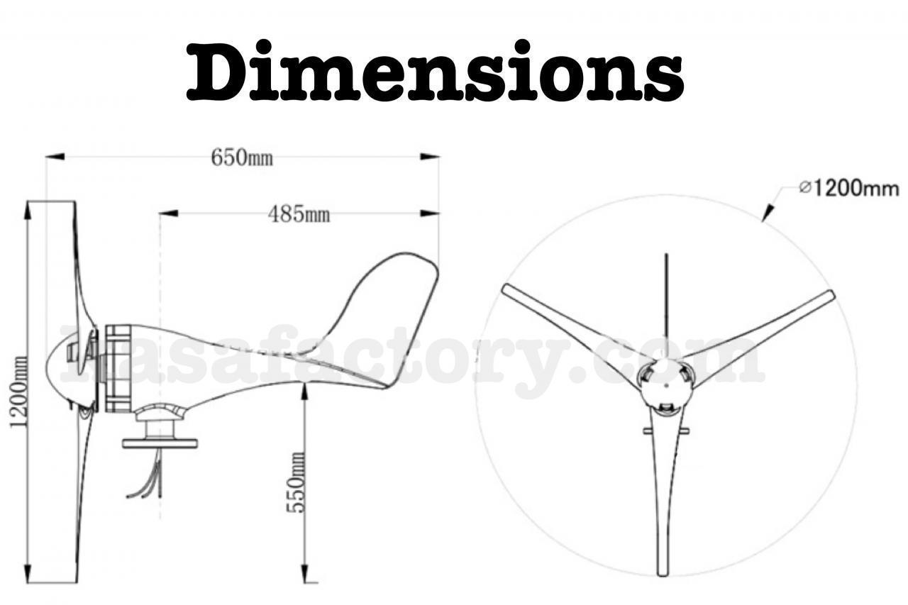 200W Wind Turbine Generator 3 Blade Digital Hybrid Wind/Solar Controller