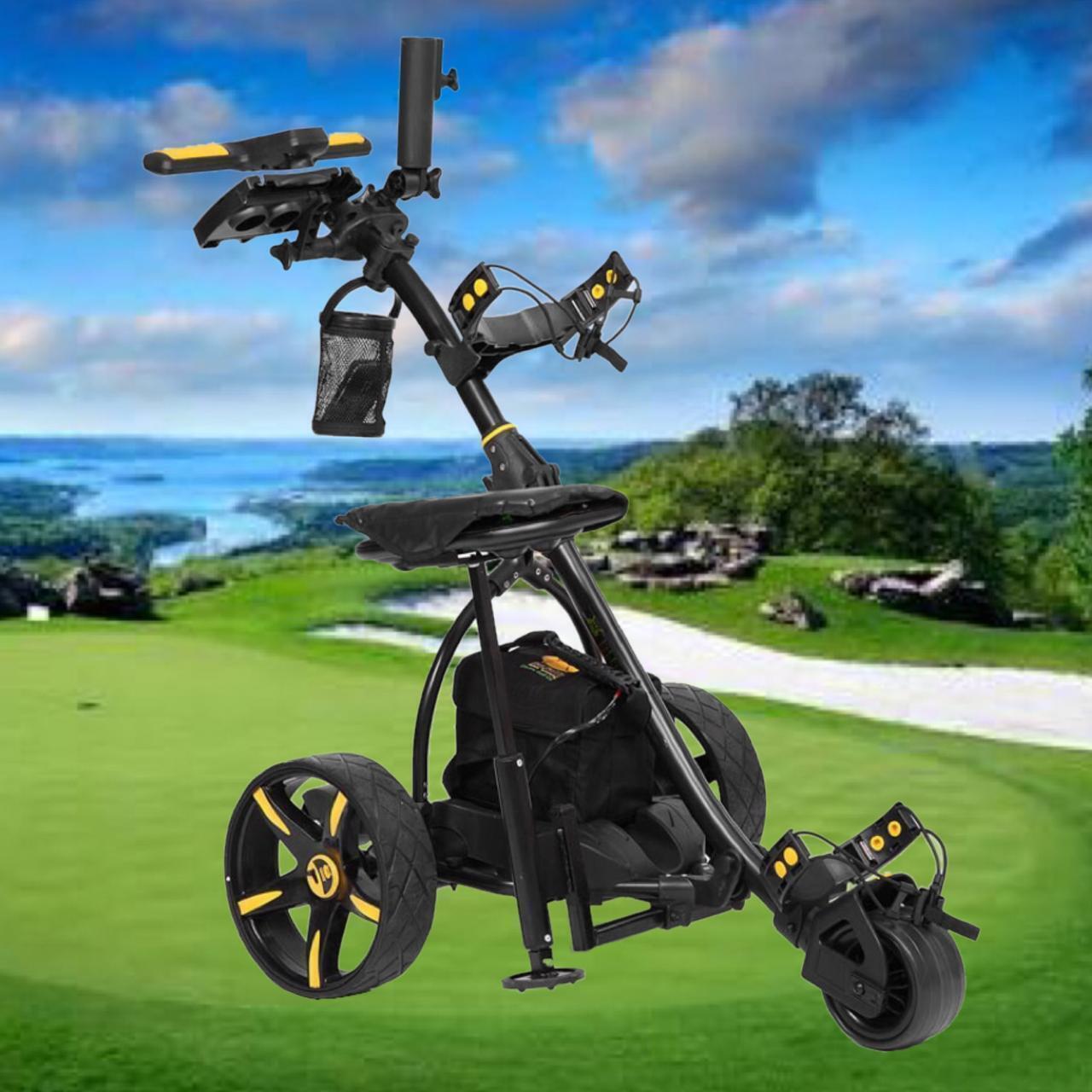 3 Wheel Digital Electric Golf Buggy Foldable Cart Non-Remote