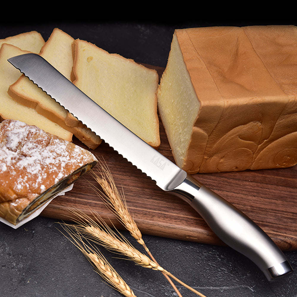 KASA Serrated Kitchen Bread Knife Stainless Steel Knives – zoran-88e2