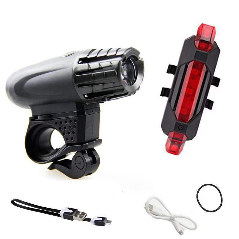 KASA USB Rechargeable Bike Light Rainproof Tactical Safety Riding Bike Light Set Waterproof  Cycle Front Back Headlight