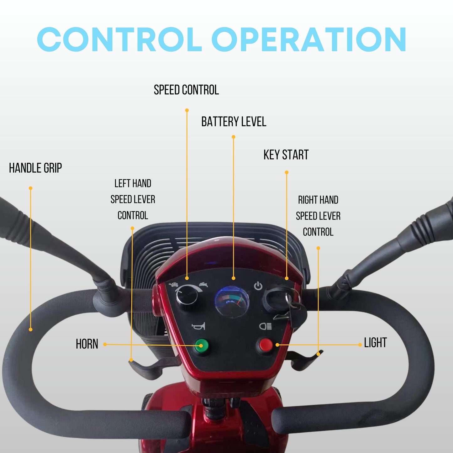 KASA Electric Mobility Scooter Portable 24V 12AH 250W Battery 8 Inch Tyres Elderly Aid Smart E-Scooter