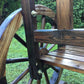Outdoor Wooden Garden Bench Seat Wagon Wheel Chair