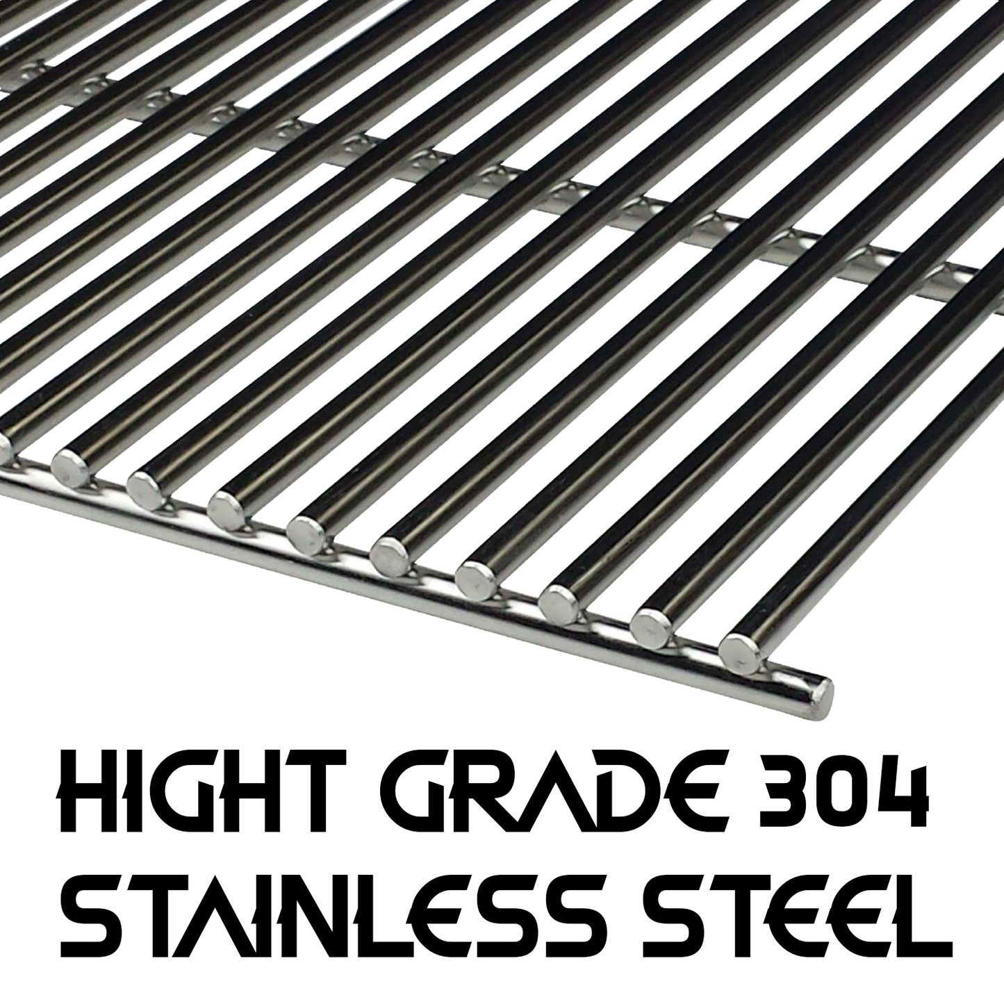 Stainless Steel BBQ Grill Grille Plate Barbecue Solid 8mm Bars 48 X 32 Cm