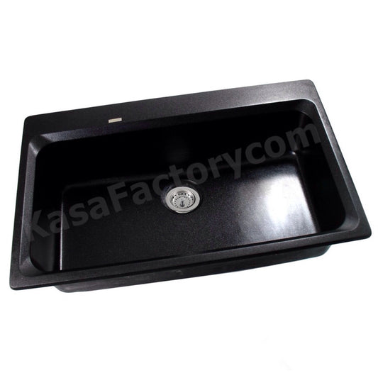 KASA Undermount Laundry  Kitchen Sink Single Bowl Black 800 X 500mm