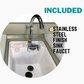 KASA Outdoor Patio Sink Caravan Wall Mounted BBQ Garden Kitchen Camping Fishing BBQ w/ Hose Holder