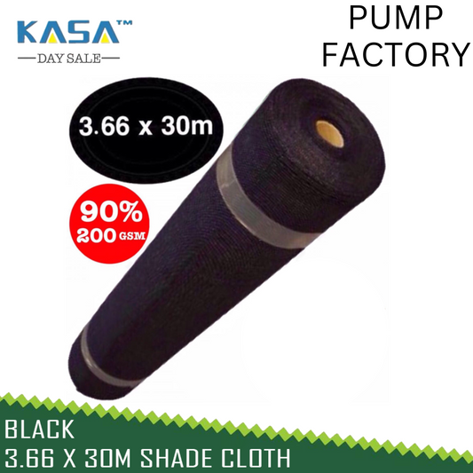 Kasa 90% BLACK 3.66 x 30m Shade Cloth Greenhouse Scaffold Fencing Mesh Fabric