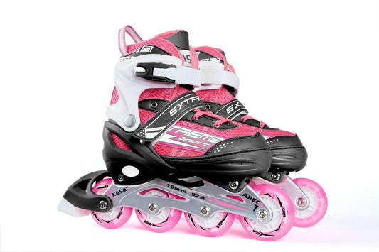 Inline Skate Roller Blades Adjustable Skating Shoes Pink S(EU 29-32)